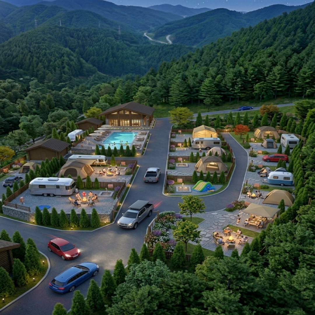 벨루나힐스 야간 캠핑 전경